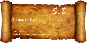 Simon Dea névjegykártya